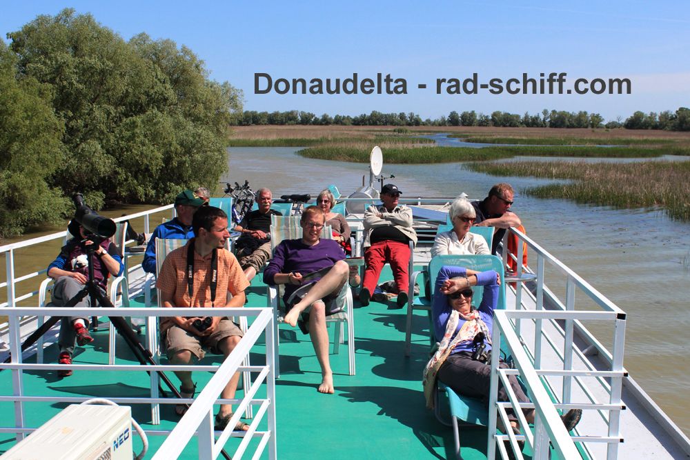 Hotelfloß im Donaudelta - Sonnendeck