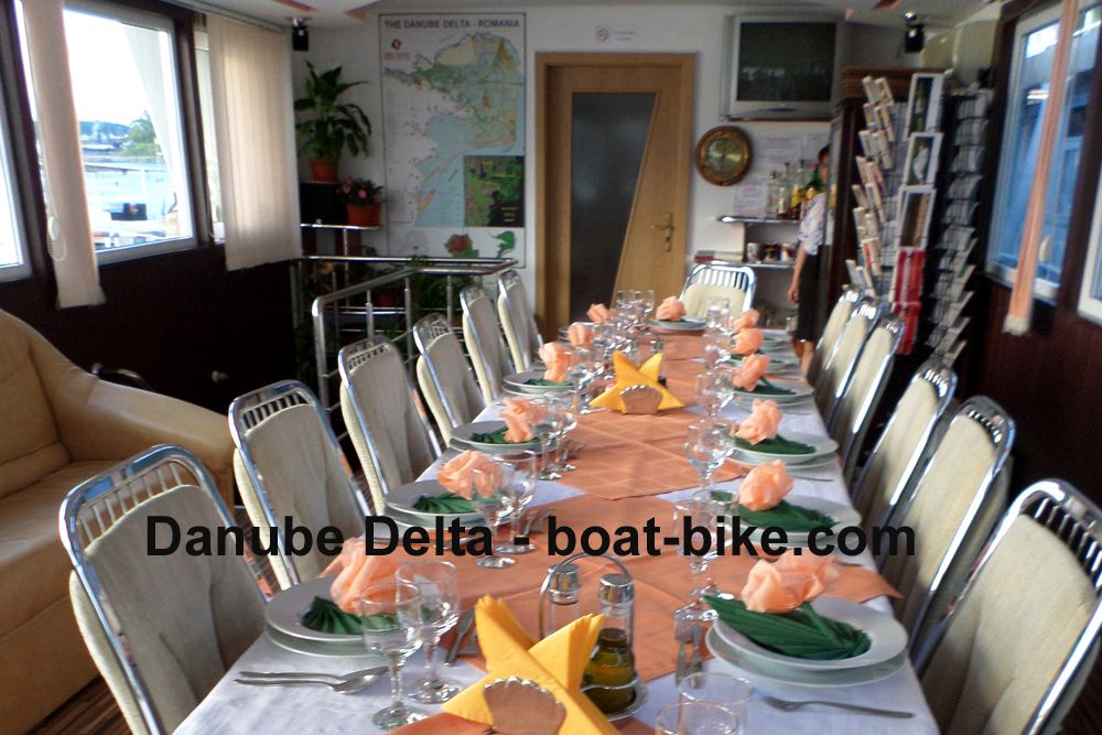 Towered Barge in Danube Delta - restaurant