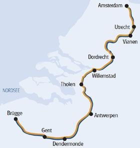 Belgium & Netherlands on MS Lena Maria - map