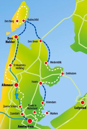 Bike & Barge in Holland - map