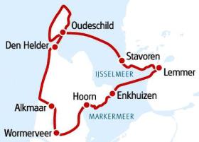 Cycling North Holland on MS Serena - map