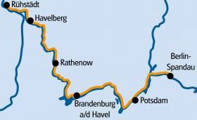 MS Jan van Scorel & der Havel-Radweg - Karte
