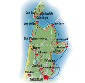 Cycling North Holland - map