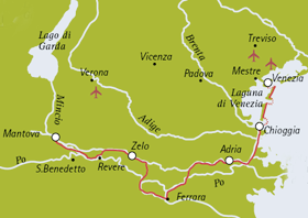 Rad & Schiff in Nord-Italien - Karte