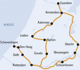 Karte - Radurlaub in Süd-Holland