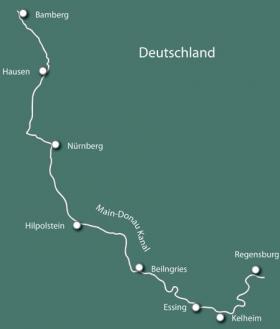 Karte Regensburg Bamberg