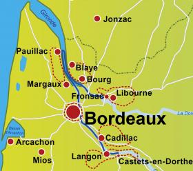 Mit Rad & Schiff in Bordeaux - Karte