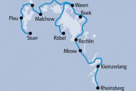 Map - Boat and Bike in the Mecklenburg Lake District