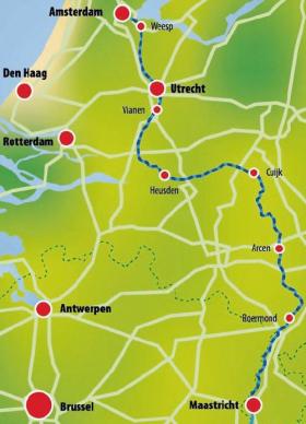 Netherlands by boat & bike on MS Gandalf - map