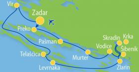 Aktivkreuzfahrt in Nord-Dalmatien - Karte