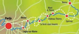 Paris and Champagne by Boat & Bike - map