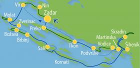 Rad & Schiff in Nord-Dalmatien mit MS Carpe Diem - Karte