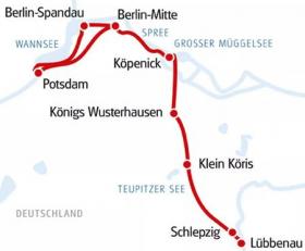 Rad & Schiff - Berlin, Potsdam & Spreewald - Karte