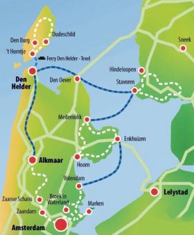 Radurlaub in Holland mit Schiff - Karte