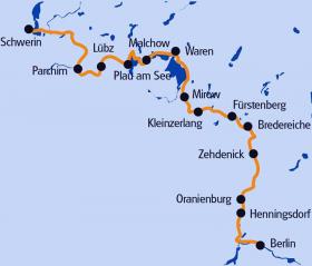 MS Gretha van Holland - Seenplatte - Karte